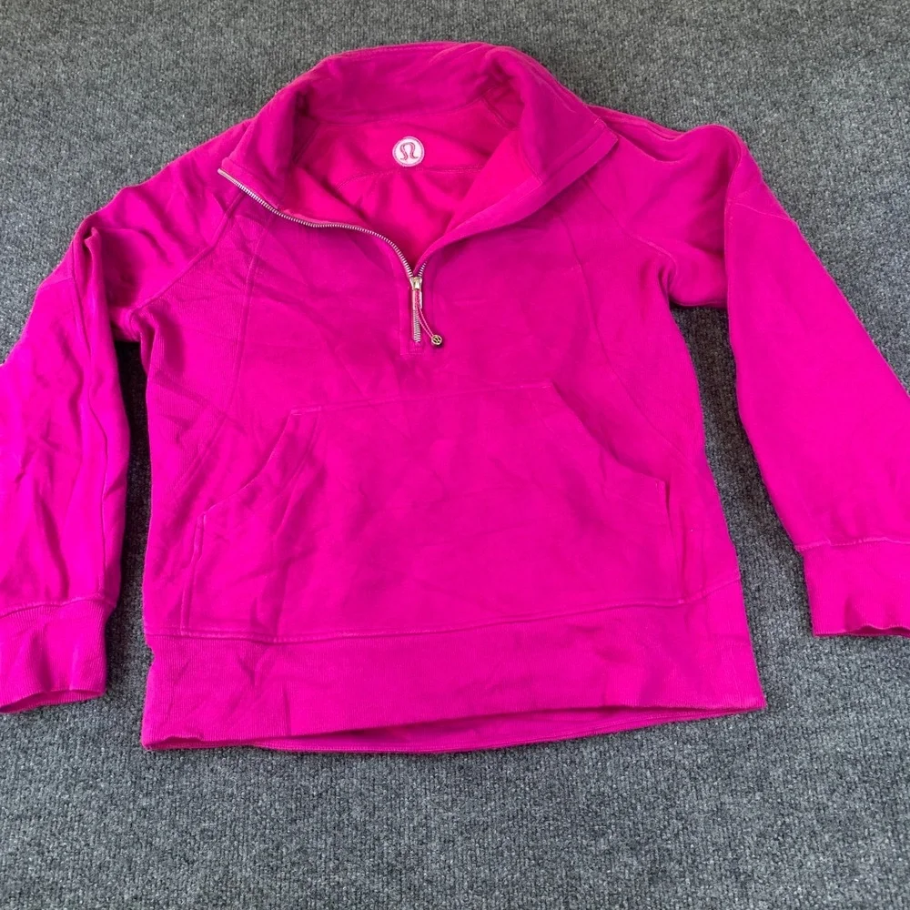 Lululemon Scuba Oversized Sweatshirt Womens XS/S Sonic Pink Funnel Neck Half Zip